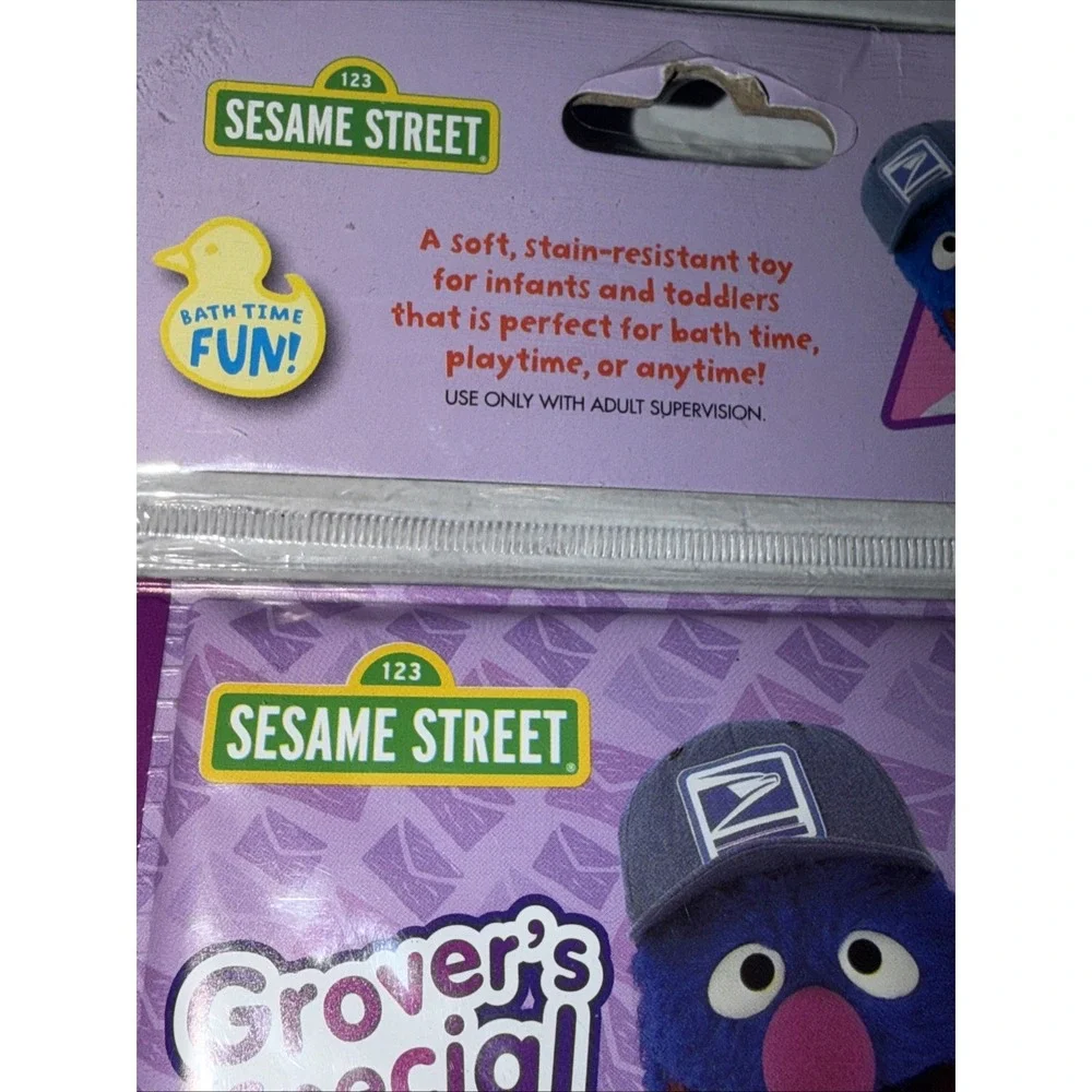 Sesame Street Grover & Disney Aladdin Genie Bath Books Set of 2 New